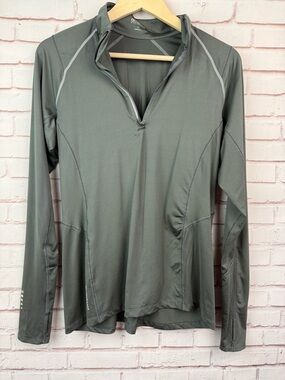 OGIO Olive Green Long Sleeve Athletic Quarter-Zip Pullover
